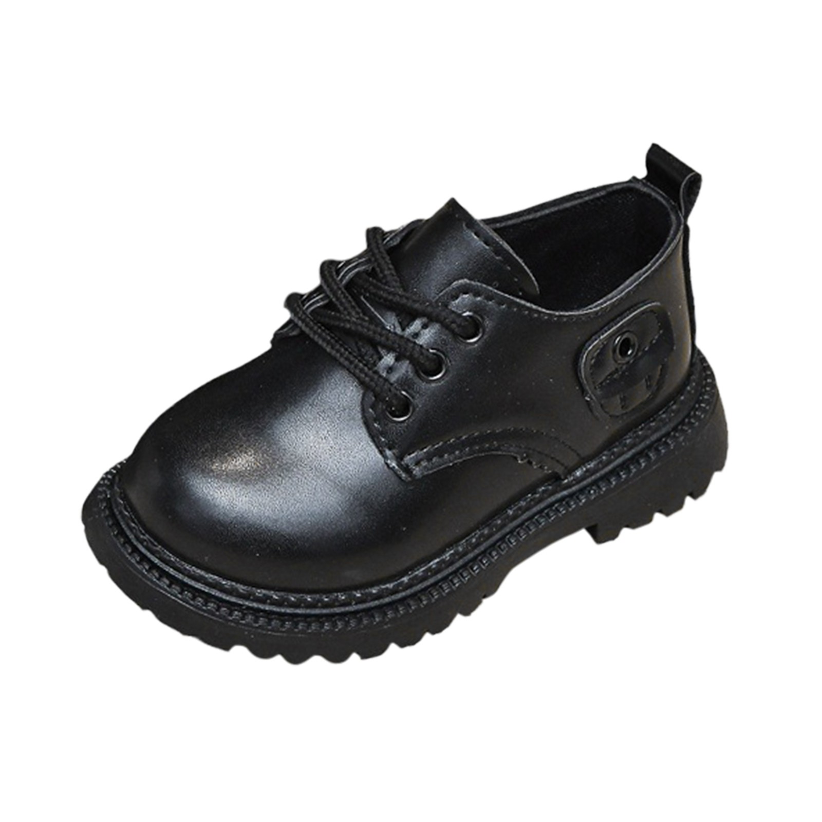 Povozer Boys Dress Shoes Boys Girls Classic Lace-Up Comfort Oxfords School Uniform Dress Shoes Loafer Flats (Toddler/Little Kid) for 21,Black